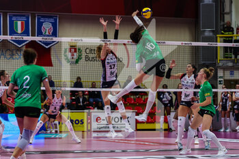 2022-11-16 - Katerina Zakchaiou #16 of UYBA Unet E-Work Busto Arsizio in action during Volley Serie A women 2022/23 volleyball match between UYBA Unet E-Work Busto Arsizio and Reale Mutua Fenera Chieri at E-Work Arena, Busto Arsizio, Italy on November 16, 2022 - E-WORK BUSTO ARSIZIO VS REALE MUTUA FENERA CHIERI ’76 - SERIE A1 WOMEN - VOLLEYBALL