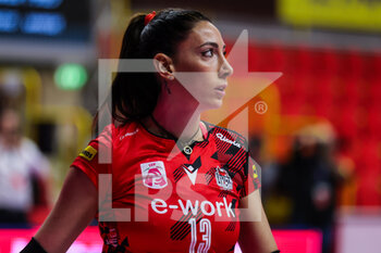 2022-11-20 - Rossella Olivotto #13 of UYBA Unet E-Work Busto Arsizio looks on during Volley Serie A women 2022/23 volleyball match between UYBA Unet E-Work Busto Arsizio and Wash4green Pinerolo at E-Work Arena, Busto Arsizio, Italy on November 20, 2022 - E-WORK BUSTO ARSIZIO VS WASH4GREEN PINEROLO - SERIE A1 WOMEN - VOLLEYBALL