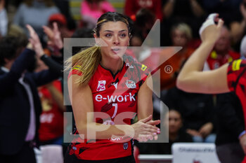 2022-11-20 - Rosamaria Montibeller #7 of UYBA Unet E-Work Busto Arsizio gestures during Volley Serie A women 2022/23 volleyball match between UYBA Unet E-Work Busto Arsizio and Wash4green Pinerolo at E-Work Arena, Busto Arsizio, Italy on November 20, 2022 - E-WORK BUSTO ARSIZIO VS WASH4GREEN PINEROLO - SERIE A1 WOMEN - VOLLEYBALL