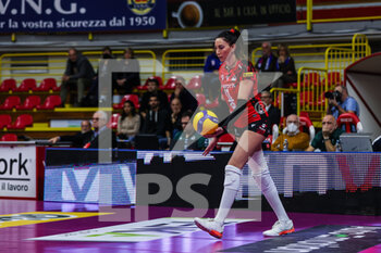 2022-11-20 - Rossella Olivotto #13 of UYBA Unet E-Work Busto Arsizio in action during Volley Serie A women 2022/23 volleyball match between UYBA Unet E-Work Busto Arsizio and Wash4green Pinerolo at E-Work Arena, Busto Arsizio, Italy on November 20, 2022 - E-WORK BUSTO ARSIZIO VS WASH4GREEN PINEROLO - SERIE A1 WOMEN - VOLLEYBALL