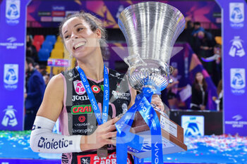 2022-11-26 - Monica De Gennaro (Prosecco Doc Imoco Conegliano) celebrates the victory - PROSECCO DOC IMOCO CONEGLIANO VS IGOR GORGONZOLA NOVARA - WOMEN SUPERCOPPA - VOLLEYBALL