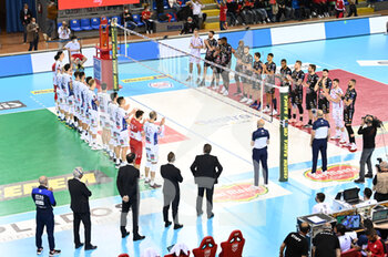 2022-04-14 - Cucine Lube Civitanova and Itas Trentino players take to the volleyball court - PLAY OFF - CUCINE LUBE CIVITANOVA VS ITAS TRENTINO - SUPERLEAGUE SERIE A - VOLLEYBALL