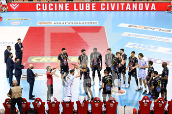 2022-04-14 - Cucine Lube Civitanova players take to the volleyball court - PLAY OFF - CUCINE LUBE CIVITANOVA VS ITAS TRENTINO - SUPERLEAGUE SERIE A - VOLLEYBALL