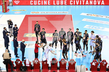 2022-04-27 - Cucine Lube Civitanova players take to the volleyball court - PLAY OFF - CUCINE LUBE CIVITANOVA VS ITAS TRENTINO - SUPERLEAGUE SERIE A - VOLLEYBALL