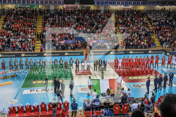 2022-05-11 - Cucine Lube Civitanova and Sir Safety Conad Perugia players take to the volleyball court - PLAY OFF - CUCINE LUBE CIVITANOVA VS SIR SAFETY CONAD PERUGIA - SUPERLEAGUE SERIE A - VOLLEYBALL