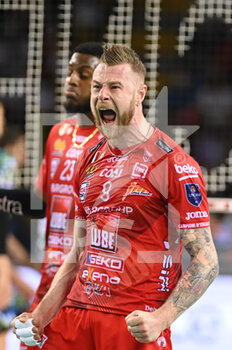 2022-05-11 - Ivan Zaytsev #9 (Cucine Lube Civitanova) rejoicing after making a point - PLAY OFF - CUCINE LUBE CIVITANOVA VS SIR SAFETY CONAD PERUGIA - SUPERLEAGUE SERIE A - VOLLEYBALL