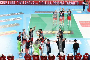 2022-12-18 - Gioiella Prisma Taranto players take to the volleyball court - CUCINE LUBE CIVITANOVA VS GIOIELLA PRISMA TARANTO - SUPERLEAGUE SERIE A - VOLLEYBALL