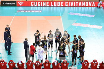 2022-02-16 - Cucine Lube Civitanova players take to the volleyball court - CUCINE LUBE CIVITANOVA VS ZAKSA KEDZIERZYN KOZLE - CHAMPIONS LEAGUE MEN - VOLLEYBALL