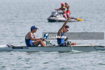 2023-06-16 - Lightweight Men's Pair Final: Francesco Bardelli - Stefano Pinsone (ITA) celebrates after scoring a victory - 2023 WORLD ROWING CUP II - ROWING - OTHER SPORTS