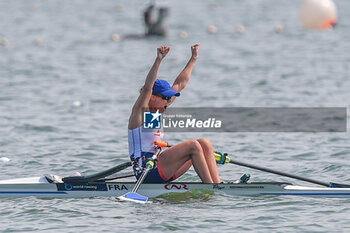 2023-06-16 - Lightweight Women's Single Sculls Final A: Aurelie Morizot (FRA) celebrates after scoring a victory - 2023 WORLD ROWING CUP II - ROWING - OTHER SPORTS