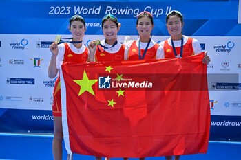 2023-06-18 - Women's Quadruple Sculls Final: Yunxia Chen - Ling Zhang - Yang Lyu - Xiaotong Cui (CHN) - 1 classified - 2023 WORLD ROWING CUP II - ROWING - OTHER SPORTS