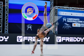 18/02/2023 - Raffaeli Sofia of Ginnastica Fabriano performs during Rhythmic Gymnastics FGI Serie A 2023 at Palazzetto dello Sport, Cuneo, Italy on February 19, 2023 - RHYTHMIC GYMNASTICS - ITALIAN SERIE A - GINNASTICA - ALTRO