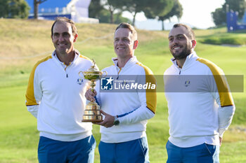 2023-09-26 - Edoardo Molinari (ITA) Luke Donald (ENG) Francesco Molinari (ITA) during the Ryder Cup 2023 at Marco Simone Golf & Country Club on September 26, 2023 in Rome Italy. - RYDER CUP 2023 - GOLF - OTHER SPORTS