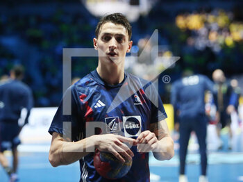 27/01/2023 - Yanis Lenne of France warms up during the IHF Men's World Championship 2023, Semi-Finals Handball match between France and Sweden on January 27, 2023 at Tele2 Arena in Stockholm, Sweden - HANDBALL - IHF MEN'S WORLD CHAMPIONSHIP 2023 - 1/2 - FRANCE V SWEDEN - PALLAMANO - ALTRO