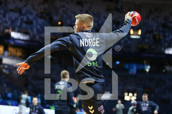 29/01/2023 - Sebastian Barthold of Norway warms up during the IHF Men's World Championship 2023, Placement matches 5-6, Handball match between Germany and Norway on January 29, 2023 at Tele2 Arena in Stockholm, Sweden - HANDBALL - IHF MEN'S WORLD CHAMPIONSHIP 2023 - GERMANY V NORWAY - PALLAMANO - ALTRO