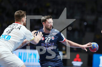 29/01/2023 - Harald Reinkid of Norway and Johannes Golla of Germany during the IHF Men's World Championship 2023, Placement matches 5-6, Handball match between Germany and Norway on January 29, 2023 at Tele2 Arena in Stockholm, Sweden - HANDBALL - IHF MEN'S WORLD CHAMPIONSHIP 2023 - GERMANY V NORWAY - PALLAMANO - ALTRO