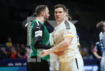 29/01/2023 - Andreas Wolff and Johannes Golla of Germany during the IHF Men's World Championship 2023, Placement matches 5-6, Handball match between Germany and Norway on January 29, 2023 at Tele2 Arena in Stockholm, Sweden - HANDBALL - IHF MEN'S WORLD CHAMPIONSHIP 2023 - GERMANY V NORWAY - PALLAMANO - ALTRO