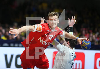 29/01/2023 - Mathias Gidsel of Denmark during the IHF Men's World Championship 2023, Final Handball match between France and Denmark on January 29, 2023 at Tele2 Arena in Stockholm, Sweden - HANDBALL - IHF MEN'S WORLD CHAMPIONSHIP 2023 - FINAL - FRANCE V DENMARK - PALLAMANO - ALTRO