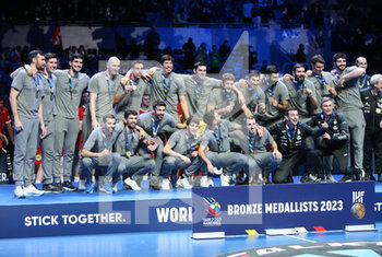 29/01/2023 - Team Spain Bronze Medallist during the IHF Men's World Championship 2023, Final Handball match between France and Denmark on January 29, 2023 at Tele2 Arena in Stockholm, Sweden - HANDBALL - IHF MEN'S WORLD CHAMPIONSHIP 2023 - FINAL - FRANCE V DENMARK - PALLAMANO - ALTRO