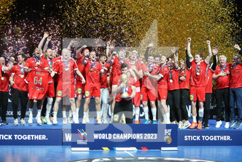 29/01/2023 - Team Denmark World Champion during the IHF Men's World Championship 2023, Final Handball match between France and Denmark on January 29, 2023 at Tele2 Arena in Stockholm, Sweden - HANDBALL - IHF MEN'S WORLD CHAMPIONSHIP 2023 - FINAL - FRANCE V DENMARK - PALLAMANO - ALTRO