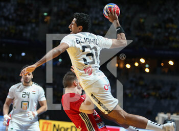 29/01/2023 - Omar Elwakil of Egypt during the IHF Men's World Championship 2023, Placement matches 7-8, Handball match between Egypt and Hungary on January 29, 2023 at Tele2 Arena in Stockholm, Sweden - HANDBALL - IHF MEN'S WORLD CHAMPIONSHIP 2023 - EGYPT V HUNGARY - PALLAMANO - ALTRO