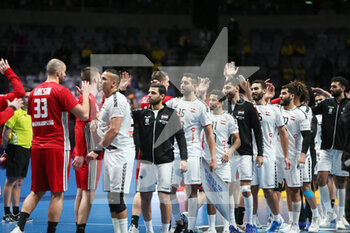 29/01/2023 - Celebration Victory Egypt during the IHF Men's World Championship 2023, Placement matches 7-8, Handball match between Egypt and Hungary on January 29, 2023 at Tele2 Arena in Stockholm, Sweden - HANDBALL - IHF MEN'S WORLD CHAMPIONSHIP 2023 - EGYPT V HUNGARY - PALLAMANO - ALTRO