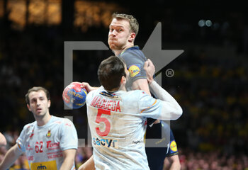 29/01/2023 - Felix Claar of Sweden and Jorge Maqueda Peno of Spain during the IHF Men's World Championship 2023, Placement matches 3-4, Handball match between Sweden and Spain on January 29, 2023 at Tele2 Arena in Stockholm, Sweden - HANDBALL - IHF MEN'S WORLD CHAMPIONSHIP 2023 - SWEDEN V SPAIN - PALLAMANO - ALTRO