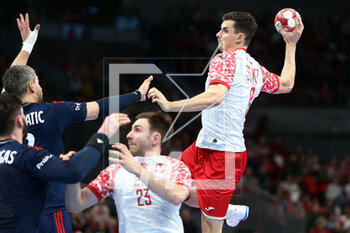 08/03/2023 - Szymon Sicko of Poland during the Men's EHF Euro 2024, Qualifiers Handball match between Poland and France on March 8, 2023 at ERGO Arena in Gdansk, Poland - HANDBALL - MEN'S EHF EURO 2024 - QUALIFIERS - POLAND V FRANCE - PALLAMANO - ALTRO