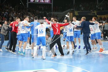 2023-03-29 - Celebration Victory Orlen Wisla Plock during the EHF Champions League, Play-offs Handball match between HBC Nantes and Orlen Wisla Plock on March 29, 2023 at H Arena in Nantes, France - HANDBALL - CHAMPIONS LEAGUE - NANTES V WISLA PLOCK - HANDBALL - OTHER SPORTS