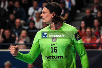 2023-05-17 - Jannick GREEN of PSG celebrates during the EHF Champions League, Quarter-finals, 2nd leg handball match between Paris Saint-Germain and THW Kiel on May 17, 2023 at Pierre de Coubertin stadium in Paris, France - HANDBALL - CHAMPIONS LEAGUE - PARIS SG V KIEL - HANDBALL - OTHER SPORTS