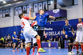 2023-11-05 - Simone Mengon
Italia Italy - Turchia Turkey Turkiye
IHF - EHF MEN’S WORLD CHAMPIONSHIP 2025
Qualification Europe Phase 1
Chieti, 05/11/2023
Foto di Luigi Canu - FIGH - WORLD CUP QUALIFIERS - ITALY VS TüRKIYE - HANDBALL - OTHER SPORTS