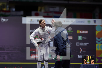12/02/2023 - Ysaora Thibus (FRA) and her coach at the end of the semi-final - 2023 FOIL GRAND PRIX - INALPI TROPHY - SCHERMA - ALTRO