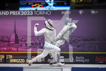 12/02/2023 - Gerek Meinhardt (USA) and Daniele Garozzo (ITA) dueling during the semi-final - 2023 FOIL GRAND PRIX - INALPI TROPHY - SCHERMA - ALTRO
