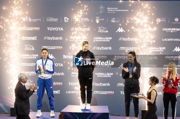 2023-07-27 - Female podium, Georgiadiu Despina (GRE), Emura Misaki (JPN), Gkountoura Theodora (GRE) and Ilieva Yoana (BUL) - FIE SENIOR FENCING WORLD CHAMPIONSHIPS - DAY6 - FENCING - OTHER SPORTS