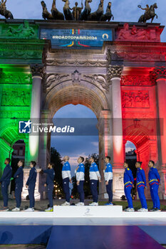 2023-07-29 - Team Italy, 
Di Veroli Davide, Vismara Federico, Cimini Gabriele, Santarelli Andrea - FIE SENIOR FENCING WORLD CHAMPIONSHIPS - DAY8 - FENCING - OTHER SPORTS