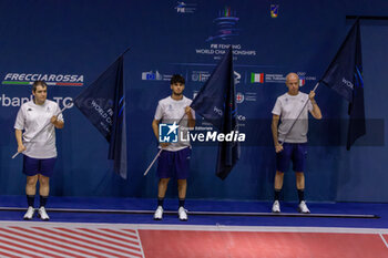2023-07-30 - Volounteers holding the flags - FIE SENIOR FENCING WORLD CHAMPIONSHIPS - DAY9 - FENCING - OTHER SPORTS
