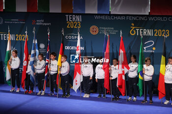 2023-10-03 - World Paralympic Fencing Championship - Games Opening Ceremony
the flags of the nations carried by the children - WORLD PARALYMPIC FENCING CHAMPIONSHIP - GAMES OPENING CEREMONY - FENCING - OTHER SPORTS