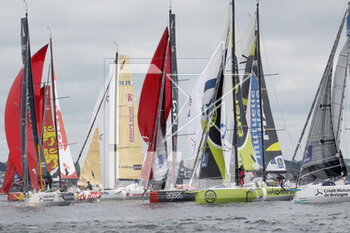 2023-05-02 - Ambiance fleet during the start of the Transat Paprec 2023, Figaro Bénéteau Class, transatlantic race in mixed doubles between Concarneau and Saint-Barthelemy (French Antilles islands) on April 30, 2023 in Concarneau, France - SAILING - TRANSAT PAPREC 2023 - SAILING - OTHER SPORTS