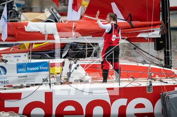 2023-05-02 - Violette Dorange (Edenred) during the start of the Transat Paprec 2023, Figaro Bénéteau Class, transatlantic race in mixed doubles between Concarneau and Saint-Barthelemy (French Antilles islands) on April 30, 2023 in Concarneau, France - SAILING - TRANSAT PAPREC 2023 - SAILING - OTHER SPORTS