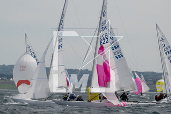 2023-05-04 - DANISH BLUE (GBR 822) HOJ-JENSEN Poul-richard, COLE Katie, BRITAIN Chris during the 2023 Grand Prix Dragon, French championship Class Dragon on May 3, 2023 in Douarnenez, France - SAILING - GRAND PRIX DRAGON 2023 - DOUARNENEZ - SAILING - OTHER SPORTS