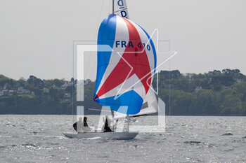 2023-05-04 - SPINDRIFT (FRA 410) ACKER Renaud, TRELLU Vincent, TRELLU Tanguy during the 2023 Grand Prix Dragon, French championship Class Dragon on May 3, 2023 in Douarnenez, France - SAILING - GRAND PRIX DRAGON 2023 - DOUARNENEZ - SAILING - OTHER SPORTS