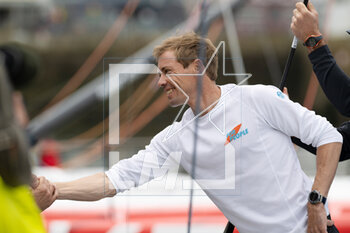 2023-05-08 - Thomas Ruyant, FOR PEOPLE during the start of the Guyader Bermudes 1000 Race 2023, IMOCA Globe Series sailing race on May 7, 2023 in Brest, France - SAILING - GUYADER BERMUDES 1000 RACE 2023 - SAILING - OTHER SPORTS
