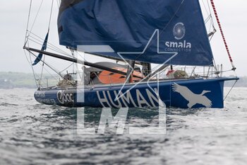 2023-05-08 - Antoine Cornic and Jean Charles Luro, Human Immobilier during the start of the Guyader Bermudes 1000 Race 2023, IMOCA Globe Series sailing race on May 7, 2023 in Brest, France - SAILING - GUYADER BERMUDES 1000 RACE 2023 - SAILING - OTHER SPORTS