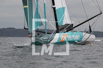 2023-05-08 - Sam Goodchild and Antoine Koch, FOR THE PLANET during the start of the Guyader Bermudes 1000 Race 2023, IMOCA Globe Series sailing race on May 7, 2023 in Brest, France - SAILING - GUYADER BERMUDES 1000 RACE 2023 - SAILING - OTHER SPORTS