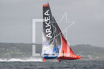 2023-05-08 - Yoann Richomme and Yann Eliès, Paprec Arkéa during the Pom'Potes Challenge, speed runs in Brest harbor during the Guyader Bermudes 1000 Race 2023, IMOCA Globe Series sailing race on May 5, 2023 in Brest, France - SAILING - GUYADER BERMUDES 1000 RACE 2023 - SAILING - OTHER SPORTS