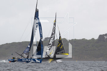 2023-05-08 - Antoine Cornic and Jean Charles Luro, Human Immobilier - Alan Roura and Simon Koster, HUBLOT during the Pom'Potes Challenge, speed runs in Brest harbor during the Guyader Bermudes 1000 Race 2023, IMOCA Globe Series sailing race on May 5, 2023 in Brest, France - SAILING - GUYADER BERMUDES 1000 RACE 2023 - SAILING - OTHER SPORTS