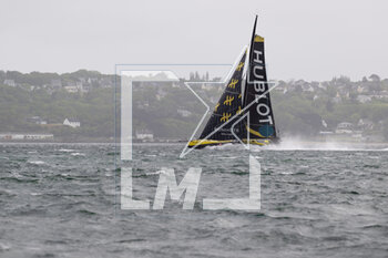 2023-05-08 - Alan Roura and Simon Koster, HUBLOT during the Pom'Potes Challenge, speed runs in Brest harbor during the Guyader Bermudes 1000 Race 2023, IMOCA Globe Series sailing race on May 5, 2023 in Brest, France - SAILING - GUYADER BERMUDES 1000 RACE 2023 - SAILING - OTHER SPORTS