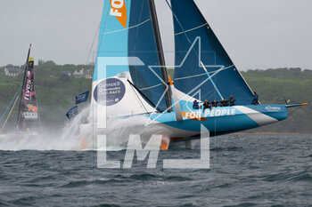 2023-05-08 - Thomas Ruyant and Morgan Lagravière, FOR PEOPLE during the Pom'Potes Challenge, speed runs in Brest harbor during the Guyader Bermudes 1000 Race 2023, IMOCA Globe Series sailing race on May 5, 2023 in Brest, France - SAILING - GUYADER BERMUDES 1000 RACE 2023 - SAILING - OTHER SPORTS