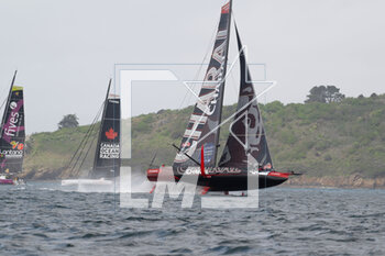 2023-05-08 - Jérémie Beyou and Franck Cammas, CHARAL during the Pom'Potes Challenge, speed runs in Brest harbor during the Guyader Bermudes 1000 Race 2023, IMOCA Globe Series sailing race on May 5, 2023 in Brest, France - SAILING - GUYADER BERMUDES 1000 RACE 2023 - SAILING - OTHER SPORTS