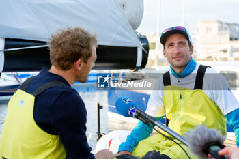 2023-05-11 - Thomas Ruyant and Morgan Lagravière, For People, 1st place during the Guyader Bermudes 1000 Race 2023, IMOCA Globe Series sailing race on May 11, 2023 in Brest, France - SAILING - GUYADER BERMUDES 1000 RACE 2023 - SAILING - OTHER SPORTS